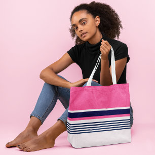 Pink Pastel Stripes Tote Bag