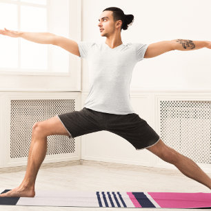 Pink Pastel Stripes Yoga Mat