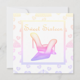 Pink pastel sweet SIXTEEN SHOES BIRTHDAY Invitation