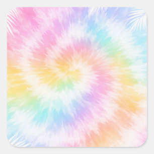 Pink Pastel Tie Dye Girly Chic                     Square Sticker