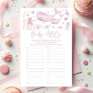 Pink Pastel Under The Sea Baby Shower ABCs Game