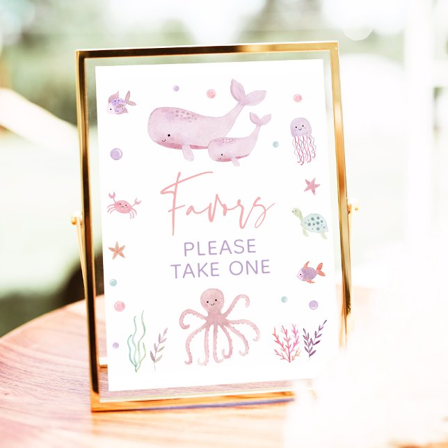 Pink Pastel Under the Sea Baby Shower Favour Sign (Creator Uploaded)
