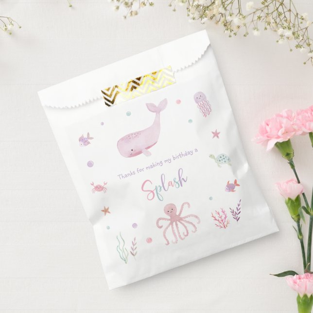 Pink Pastel Under the Sea Birthday Favour Bag (Sealed)