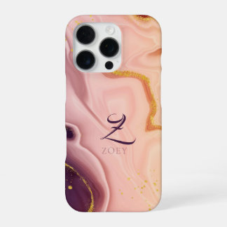 Pink Pastel Violet Glitter Watercolor Customisable iPhone 16 Pro Case