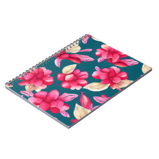 Pink Pastel Watercolor Floral Notebook