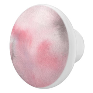 Pink Pastel Watercolor Texture Ceramic Knob