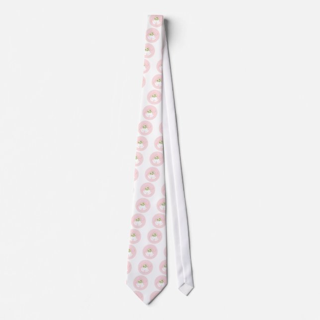 Pink pastel wedding bells tie (Front)