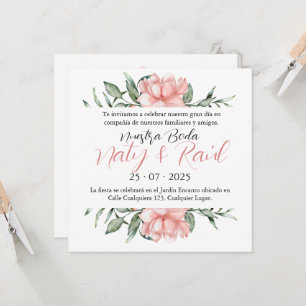 Pink Pastel Wedding Invitation