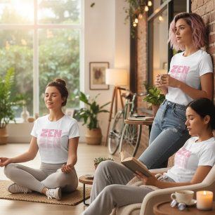 Pink pastel ZEN monochrome gradient Yoga Tri-Blend Shirt
