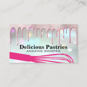 Pink Pastry Drip   Whisk   Baker Business Card