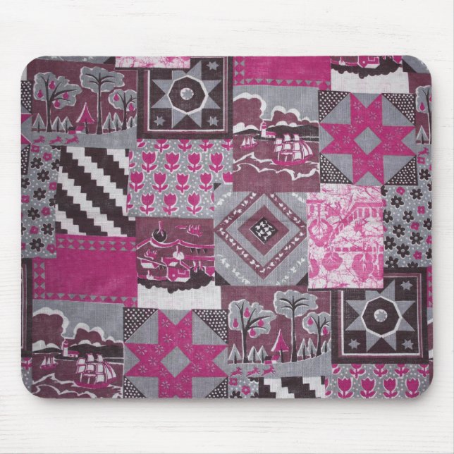 Pink Patchwork Mousepad (Front)