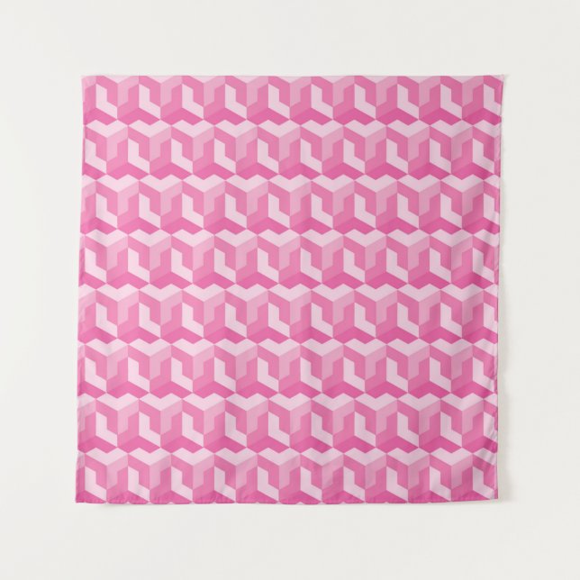 Pink pattern absrtact seamless geometric, illustra tapestry (Front)