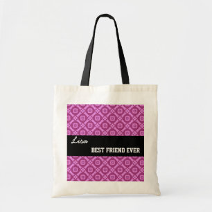 Pink Pattern Best Friend Ever Custom Name V030 Tote Bag