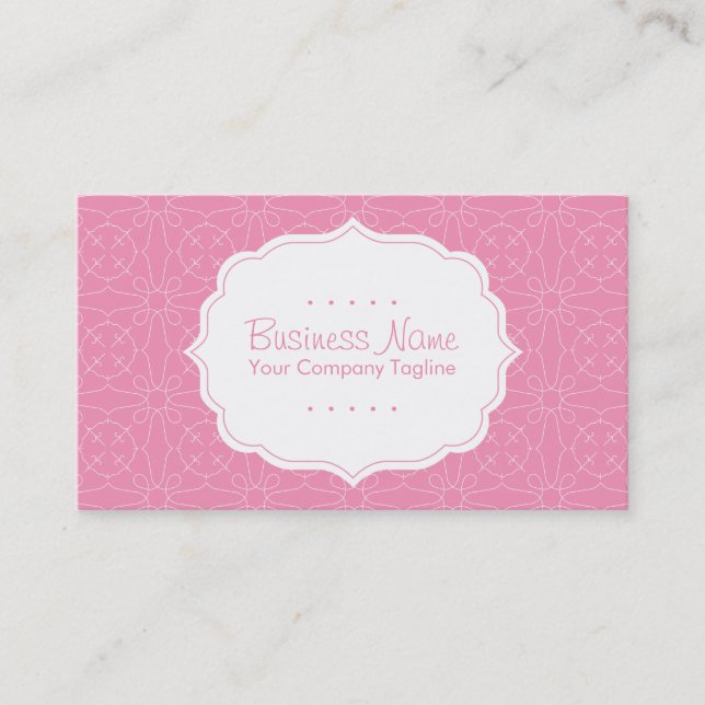 Pink Pattern Business Card (Front)