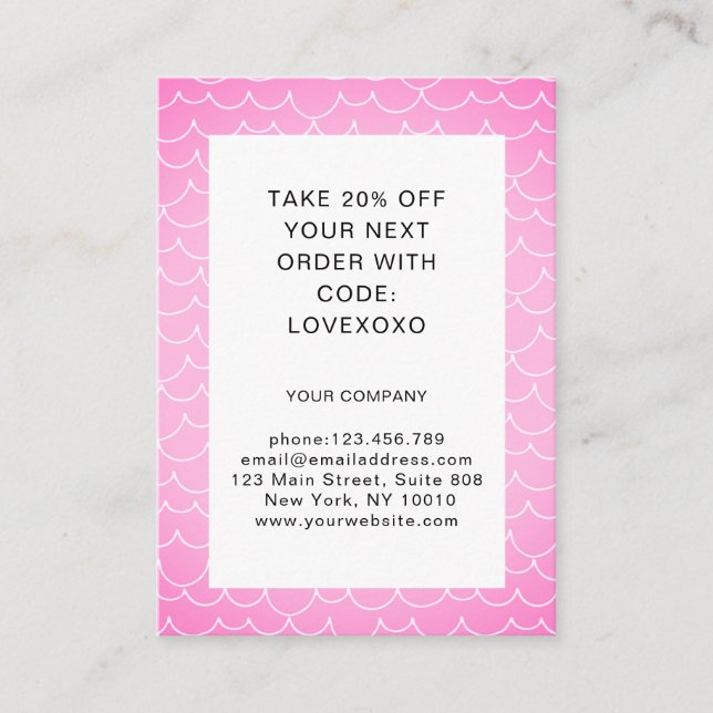 Pink pattern Discount Card (Front)