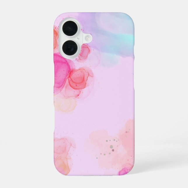 Pink pattern iPhone 16 case (Back)