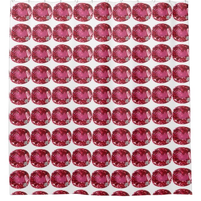 Pink Pattern Shower Curtain (Front)