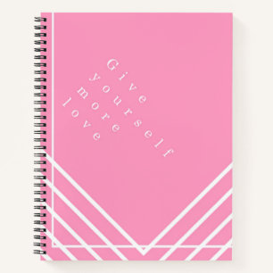 Pink pattern with white lines notebook