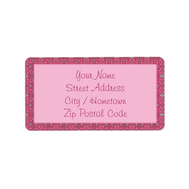 Pink Patterned Designer Label (Front)