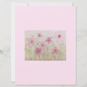 Pink Patterned Flowers Scrapbook Paper