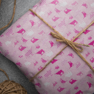 Pink Patterned Longhorns Pattern Tissue Paper