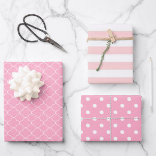Pink Patterned Wrapping Paper Sheet