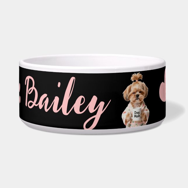 Pink Paw Cute Dog Name  Black Pink  (Front)