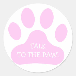 Pink Paw Print Classic Round Sticker