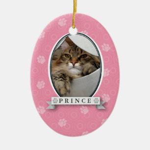 Pink Paw Print Pet Ornament