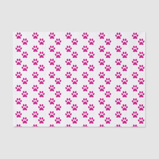 Pink Paw Print Tissue Paper (Front)