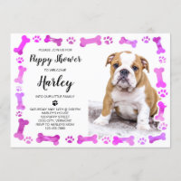 Pink Paw Prints Bones New Pet Dog Puppy Shower