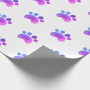Pink Paw Prints Cat Dog Animal Footprint Wrapping Paper