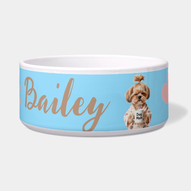 Pink Paw Prints Cute Dog Name Blue  Pink  (Front)
