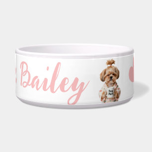 Pink Paw Prints Cute Dog Name White Pink