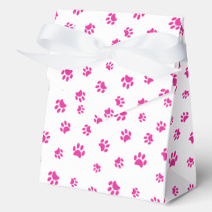 Pink Paw Prints Pattern Favour Box