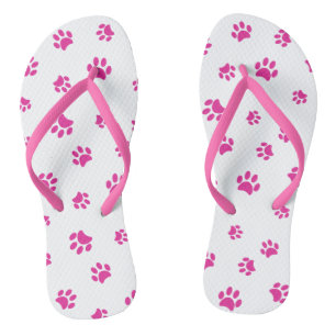 Pink Paw Prints Pattern Jandals