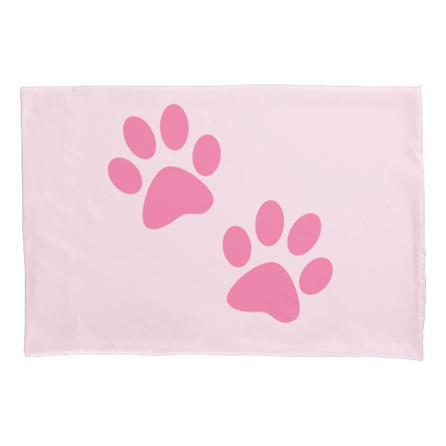 Pink Paw Prints Pillowcase (Front)