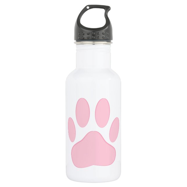 Pink Pawprint 532 Ml Water Bottle (Front)