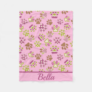 Pink Paws Pet Fleece Blanket