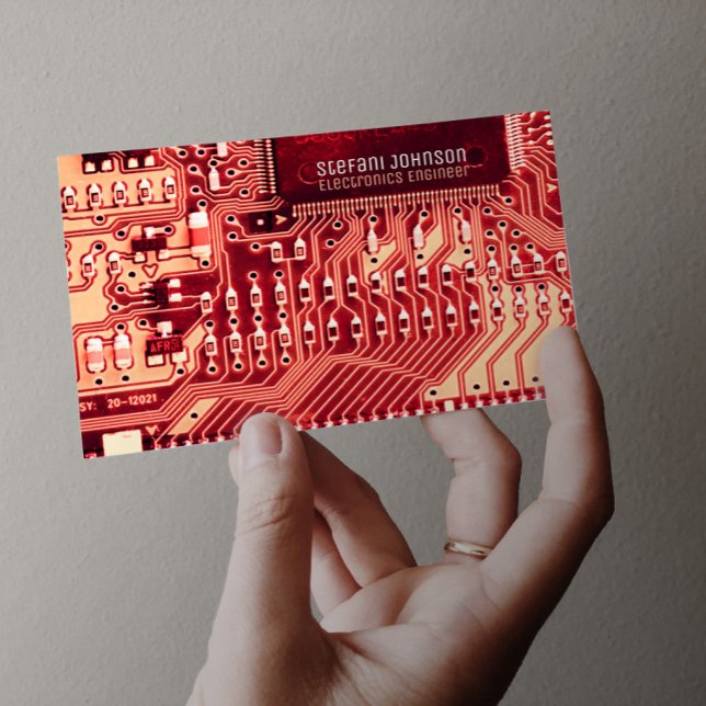Pink PCB Printed Circuit, Technology Engineering Business Card (Creator Uploaded)