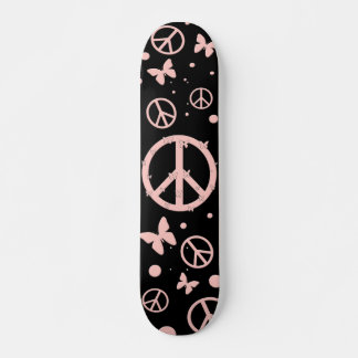 Pink Peace and Butterflies Skateboard
