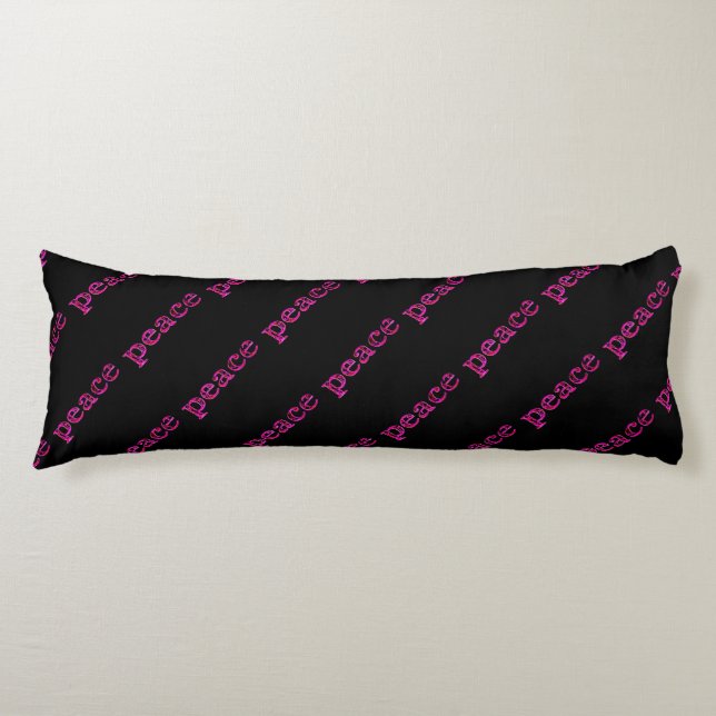 pink peace black body cushion (Front)