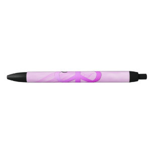 Pink Peace Black Ink Pen