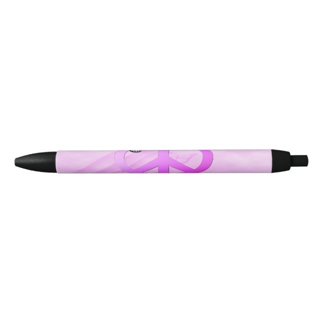 Pink Peace Black Ink Pen (Front)