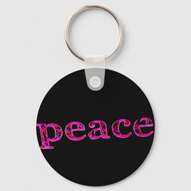 pink peace black key ring (Front)