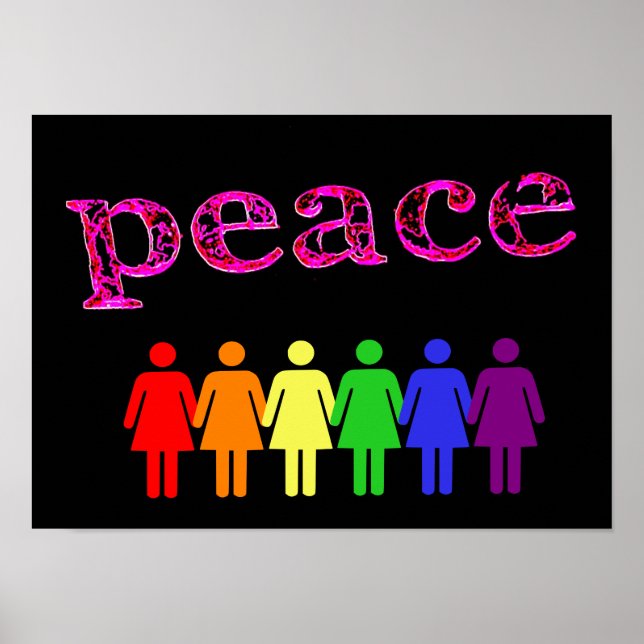 pink peace black LGBTQIA Poster (Front)