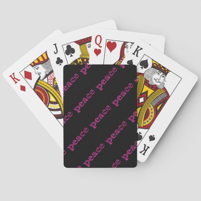 pink peace black playing cards (Back)