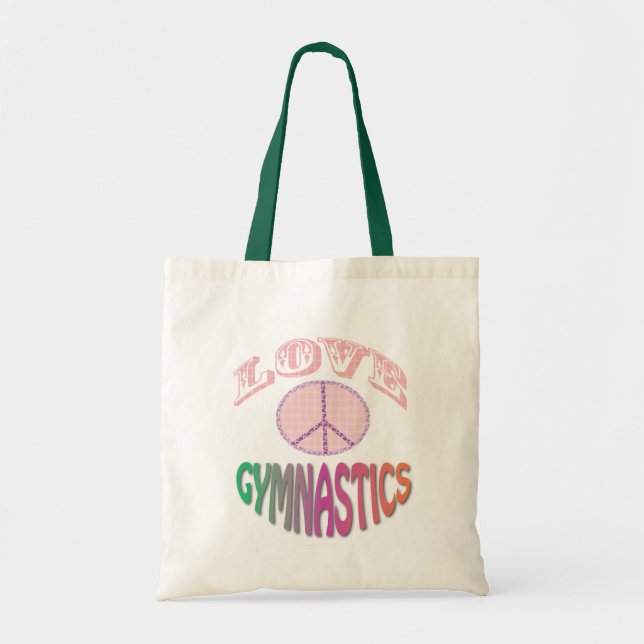 Pink Peace Love Gymnastics Bag (Front)