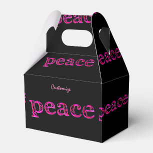 pink peace on black favour box