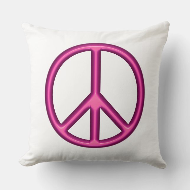 Pink Peace Sign Cushion (Front)